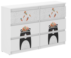 Komoda dziecięca R-120 MIŚ CZARNO - BIAŁY 