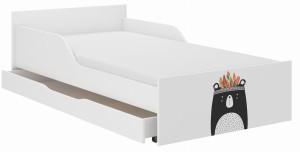 Łóżko dziecięce PUFI 180x90 MIŚ CZARNO-BIAŁY