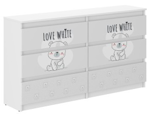 Komoda dziecięca R-140 BIAŁY MISIU