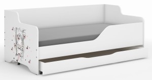 Łóżko dziecięce LILU 160x80  DZIEWCZYNKA NA HUŚTAWCE-boki