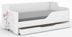 Łóżko dziecięce LILU 160x80  DZIEWCZYNKA NA ROWERKU-boki