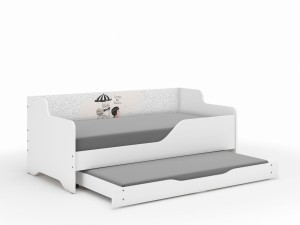 Łóżko dziecięce LILU 160x80 DZIEWCZYNKA NA WYCIECZCE z funkcją spania