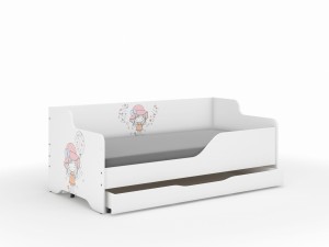 Łóżko dziecięce LILU 160x80 DZIEWCZYNKA Z BALONIKIEM- kompet
