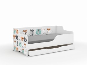Łóżko dziecięce LILU 160x80 ZWIERZĄTKA- komplet