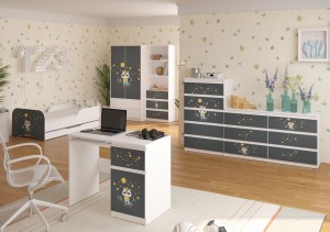 KOMPLET MEBLI Łóżko MIKI 160x80  BORSUK