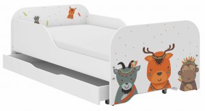 Łóżko dziecięce MIKI 160x80 INDIAN ANIMALS
