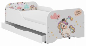 Łóżko dziecięce MIKI 140x70 JEDNOROŻEC RAINBOW
