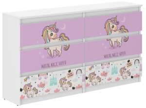 Komoda dziecięca R-140 JEDNOROŻEC RÓŻOWY