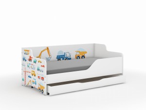 Łóżko dziecięce LILU 160x80 MASZYNY -komplet