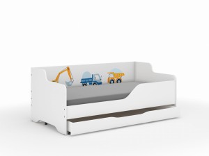Łóżko dziecięce LILU 160x80 MASZYNY -oparcie