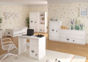 KOMPLET MEBLI Łóżko MIKI 160x80 MYSZKA SAFARI