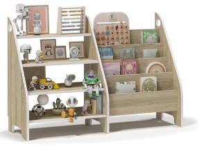Regał Montessori dla dzieci Biblioteczka na książki Organizer 2w1 Sonoma