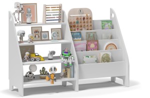 Regał Montessori dla dzieci Biblioteczka na książki Organizer 2w1
