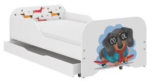 Łóżko dziecięce MIKI 140x70 Skate Dog