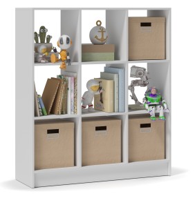 Regał dziecięcy modułowy na zabawki i książki Montessori 9 BIAŁY