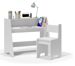Biurko dziecięce Montessori NIKO + krzesełko zestaw edukacyjny BIAŁY
