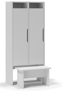 Smart KIDS Locker szatnia przedszkolna 2osobowa z ławką Biała