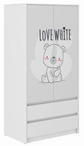  Szafa dziecięca B-9 BIAŁY MISIU